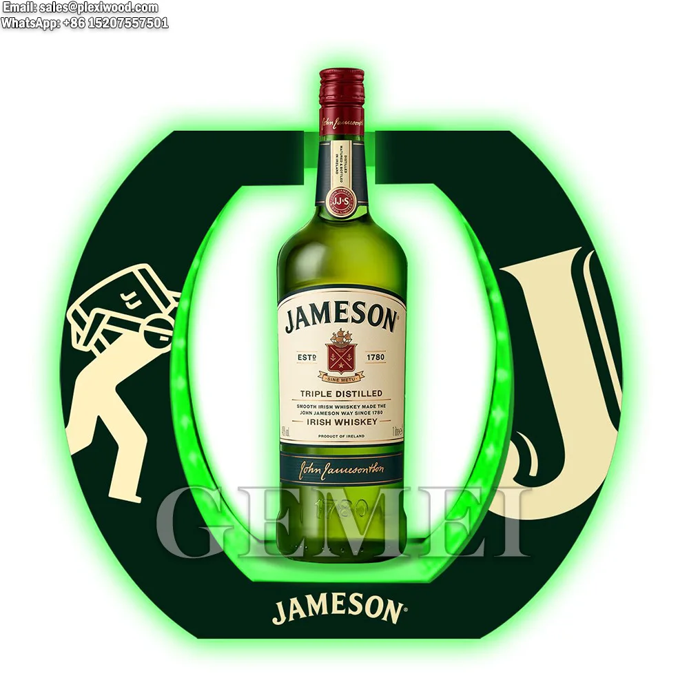 

Светодиодный Jameson, Ирландская виски, подставка для презентаций, подставка для виски, держатель, лоток