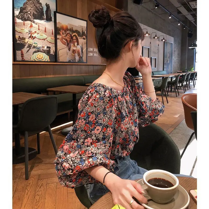 

Flower Print Elegant Korean Fashion Office Lady Business Casual Shirt Spring Autumn Long Sleeve Top Blouse Women Clothes C275