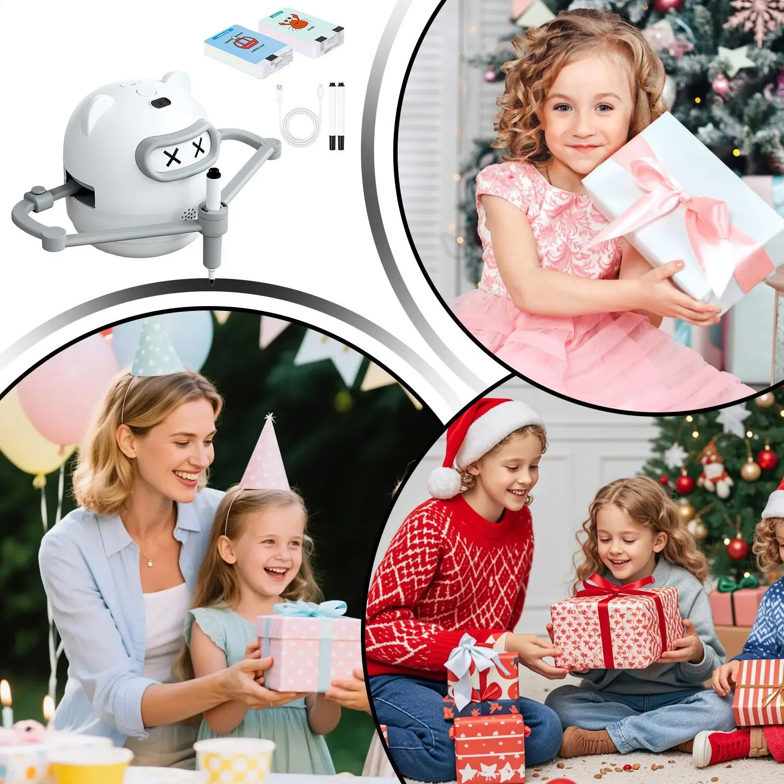 روبوت رسم للأطفال لعبة تعليمية تفاعلية روبوت الرسم مع 100 بطاقة و12 علامات للأطفال من سن 3 إلى 10 سنوات والمراهقين والأولاد والبنات #1