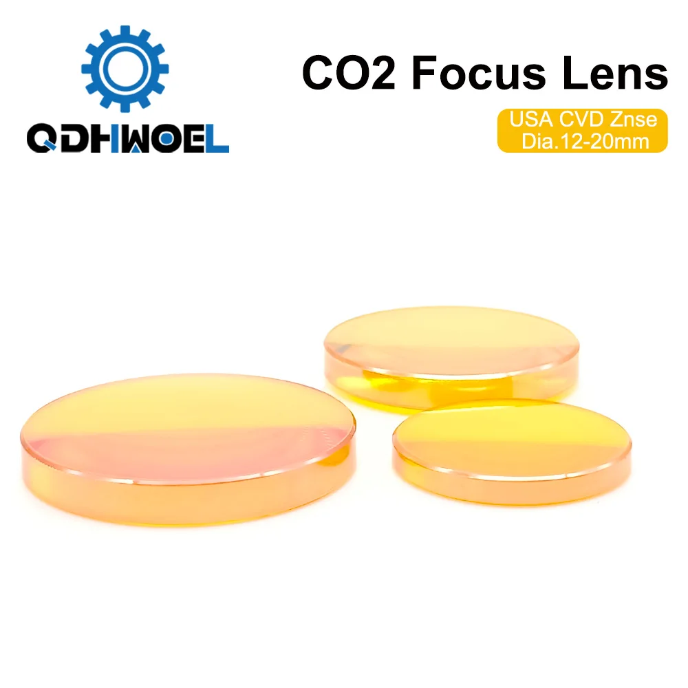 Laser Focus Lens USA CVD ZnSe DIA 12 15 18 19.05 20 FL 38.1 50.8 63.5 76.2 101.6 127mm for CO2 Laser Engraving Cutting Machine