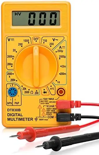 

HILTEX 40508 Digital Multimeter – Auto Diode & Transistor Tester, AC/DC Voltage, Car Battery Tester