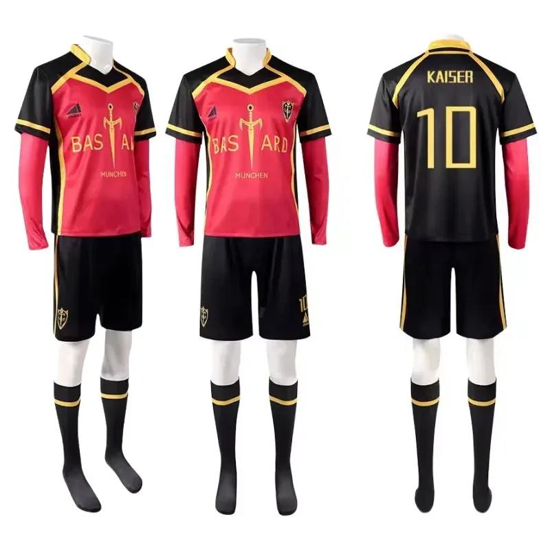Anime Blue Lock Kaiser disfraces Cosplay Bastard Munchen equipo Jersey Ness Isagi Kurona camiseta de fútbol Kunigami uniforme de fútbol #