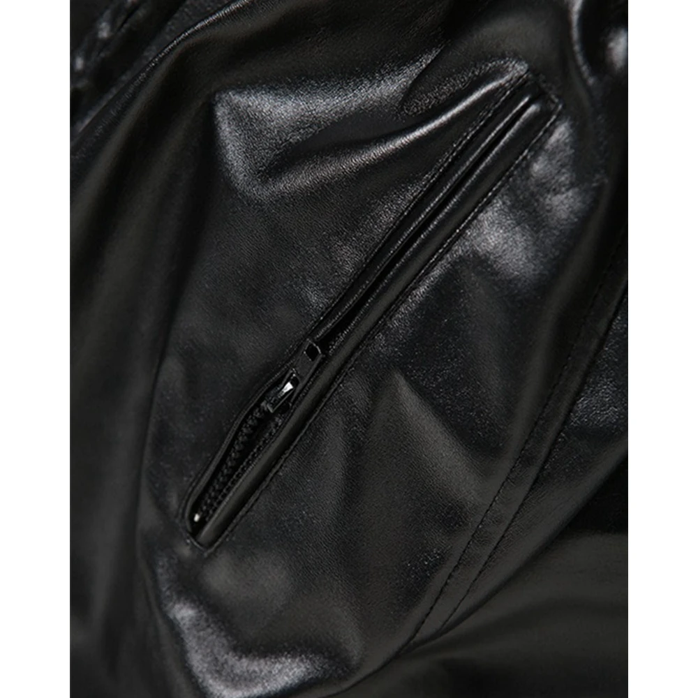 Women's Hooded Pu Leather Zipper Front Pilot Jacket Casual Black Coat Long Sleeve Short Jackets Autumn Winter Outwear