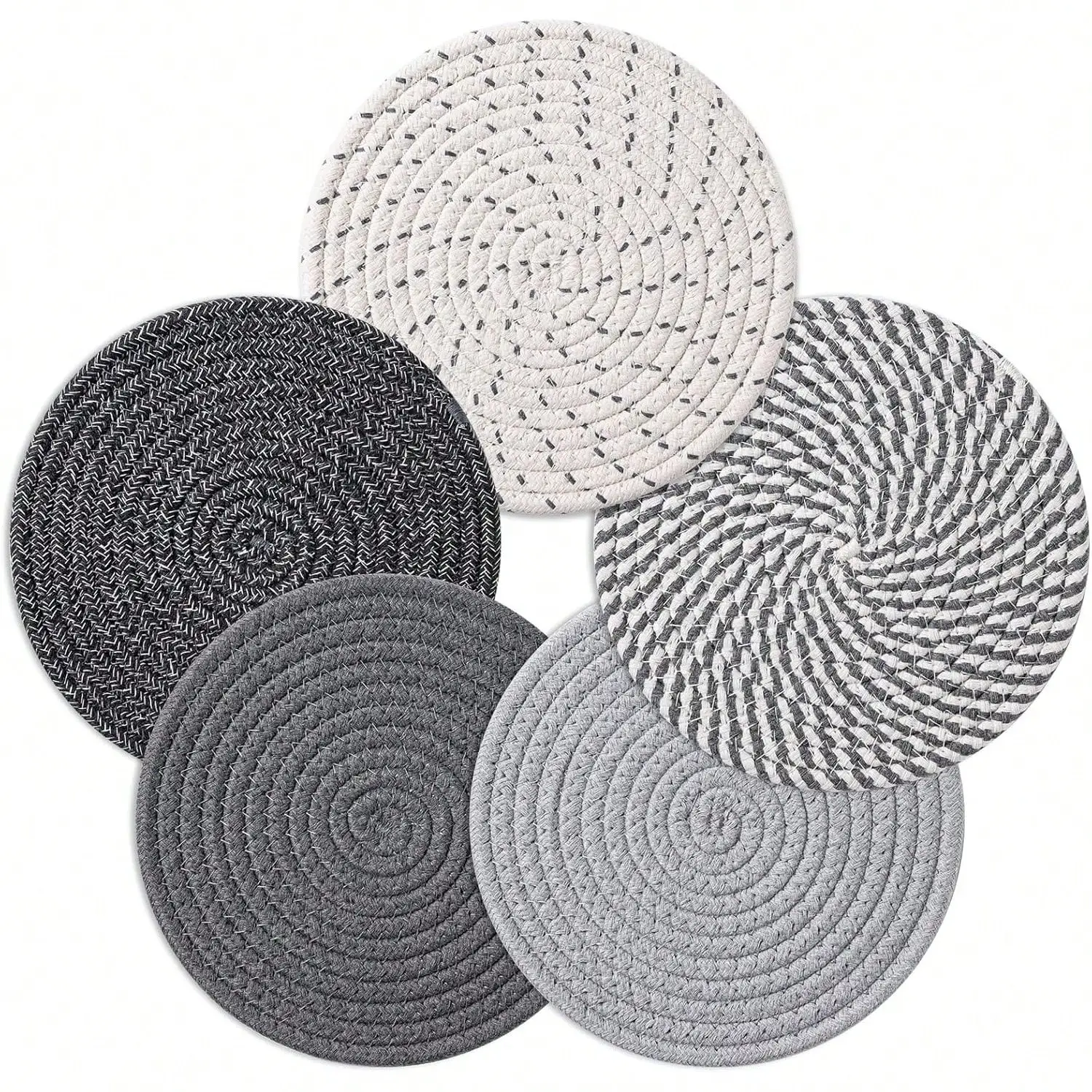 7 Inch Trivets For Hot Dishes, Pots And Pans, 5 Heat Resistant Pot Holders For Kitchen, Home Essentials, Hot Pads For