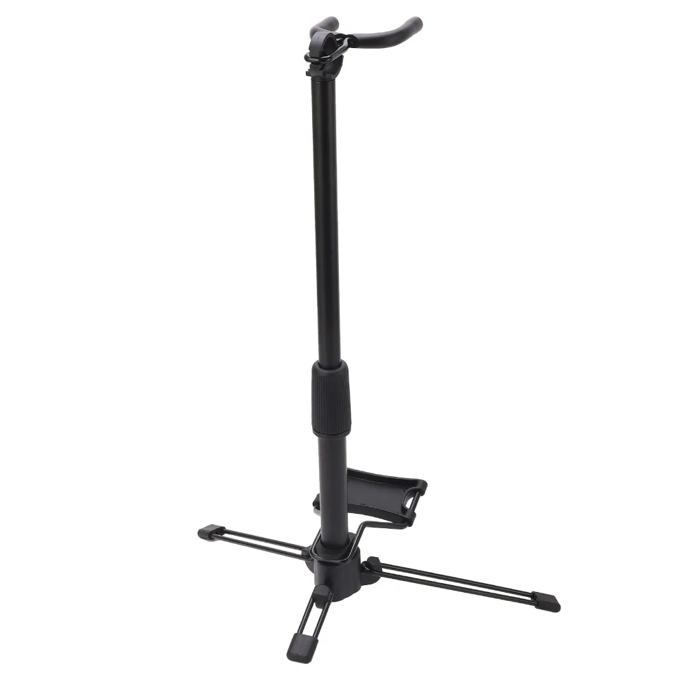 Plastic, Metal, Sponge, Silicone Wind Instrument Stand Black Portable Instrument Rack Adjustable Instrument Support