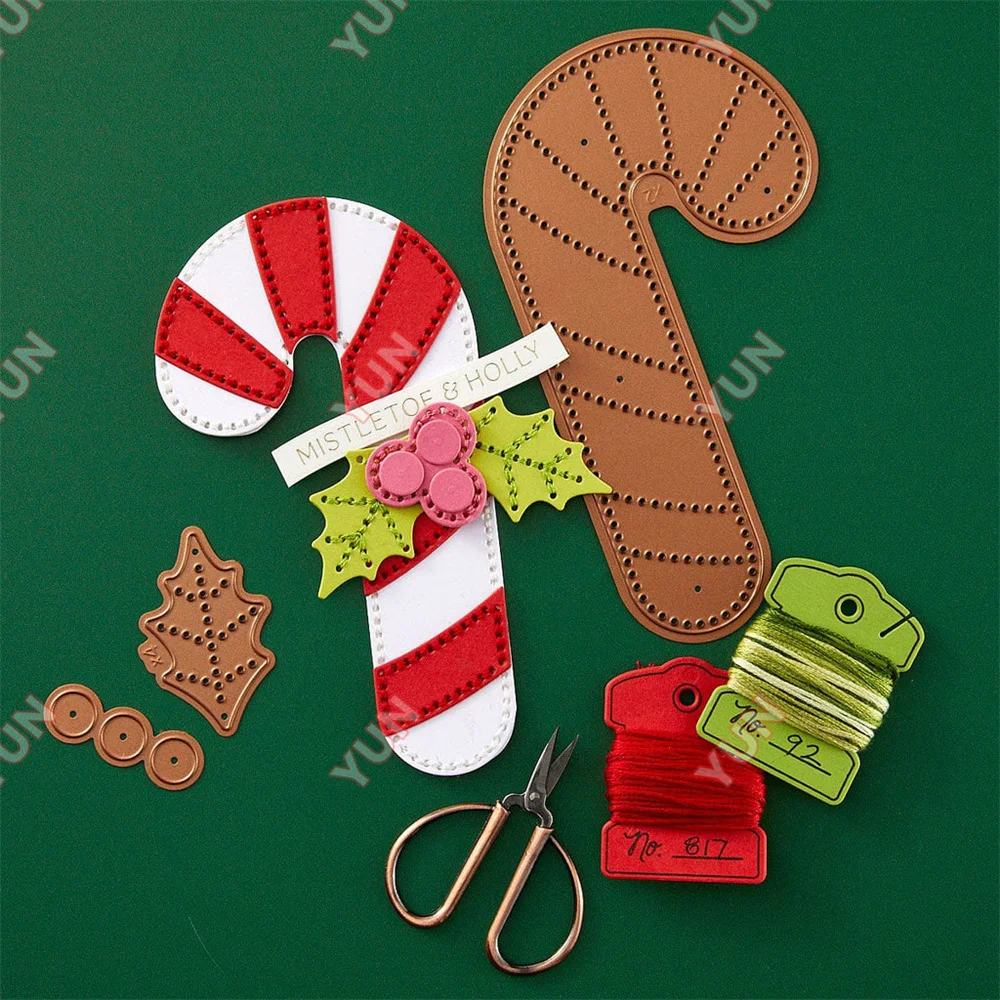 New Cut Dies Felt Reindeer Star Gingerbread Boy Girl Candy Cane Numbers Die DIY Easel Christmas 2025 Happy New Year Scrapbooking