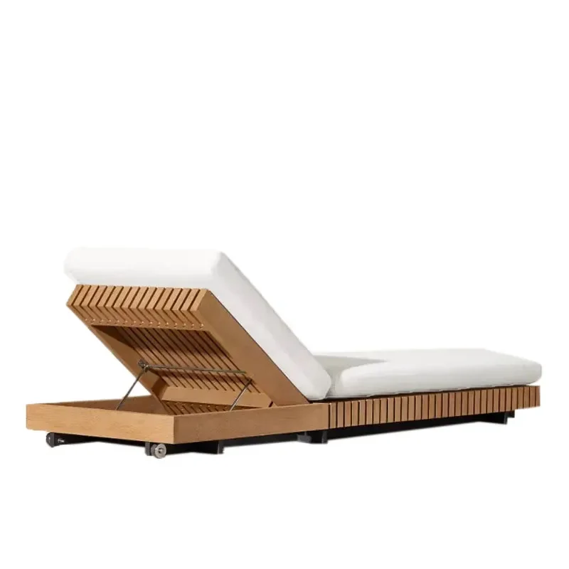 

Hot Sale Most Popular for Hotel Outdoor Garden Sets Sunbed Wood Furniture Teak Chaise Teak Wood Sun Loungers