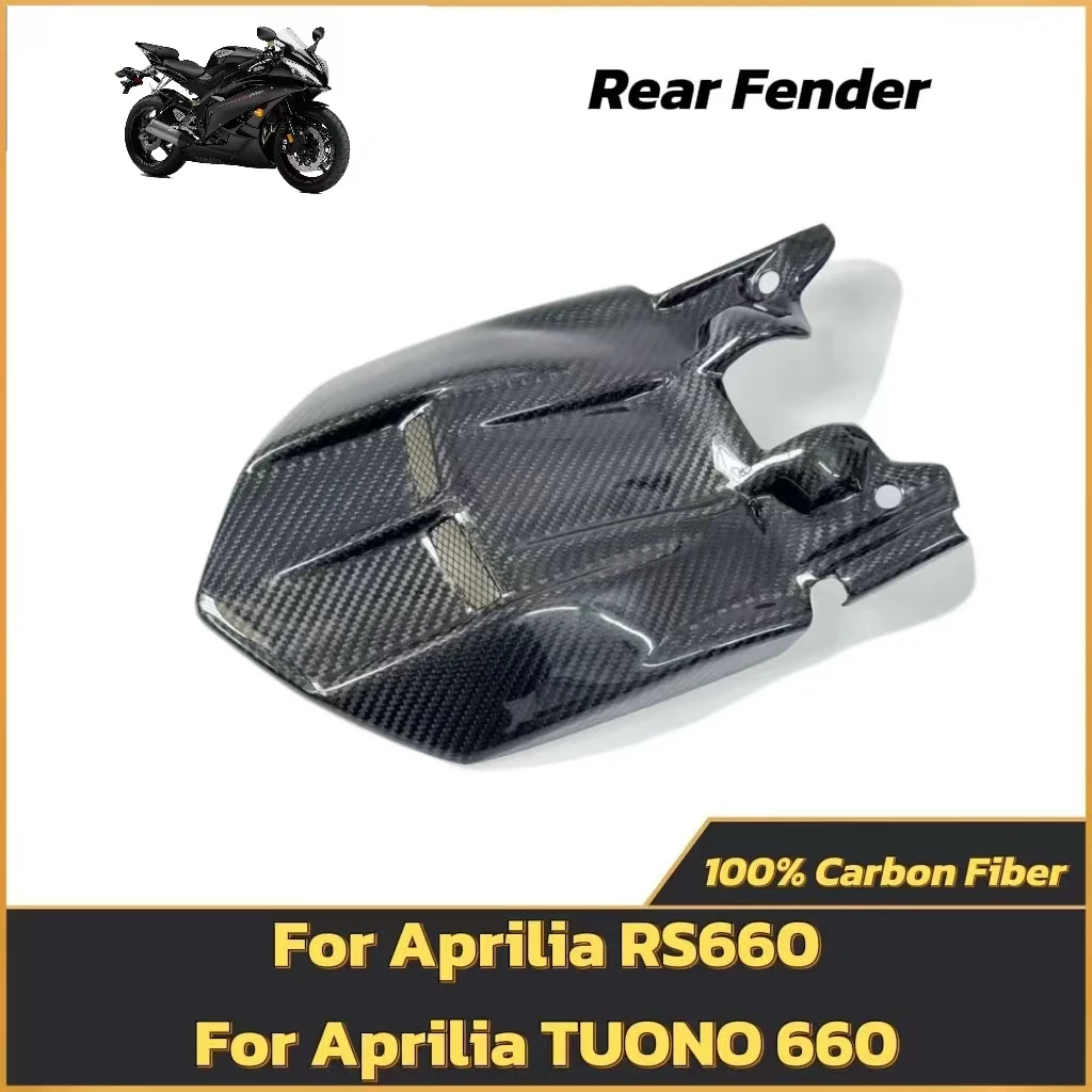 

for Aprilia RS660 and TUONO 660 Motorcycle100% Carbon Fibre Fairing Cowl, Longer Rear Fender, Mudguard & Tire Hugger Cover of