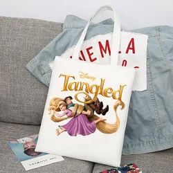 Disney aggrovigliato Rapunzel principessa pieghevole riutilizzabile panno Shopper Harajuku borsa studente tela Tote Bag Shopping Bag borsa