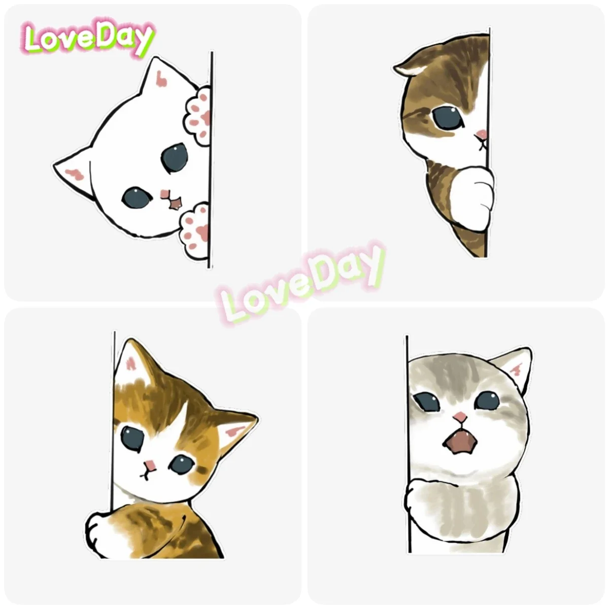 

Cute Japanese Peeping Cat Stickers Vinyl Animal Stickers Auto Body Glass Scratches Cover Decoration Decals