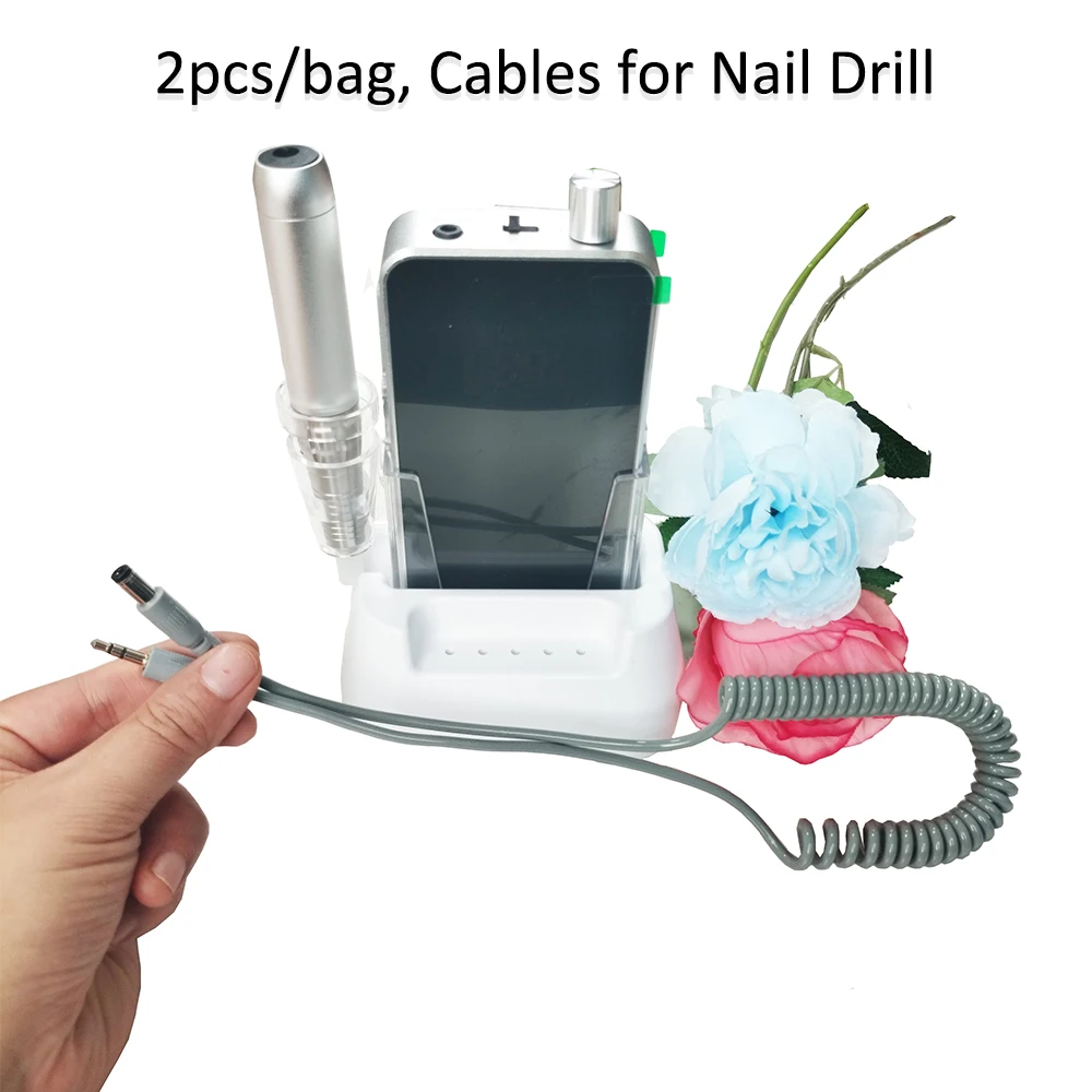 2pcs Power Cord Special Accessory Cable for Nail Drill Machine TP301 Nail Polishing Drill Handpiece Cable Line