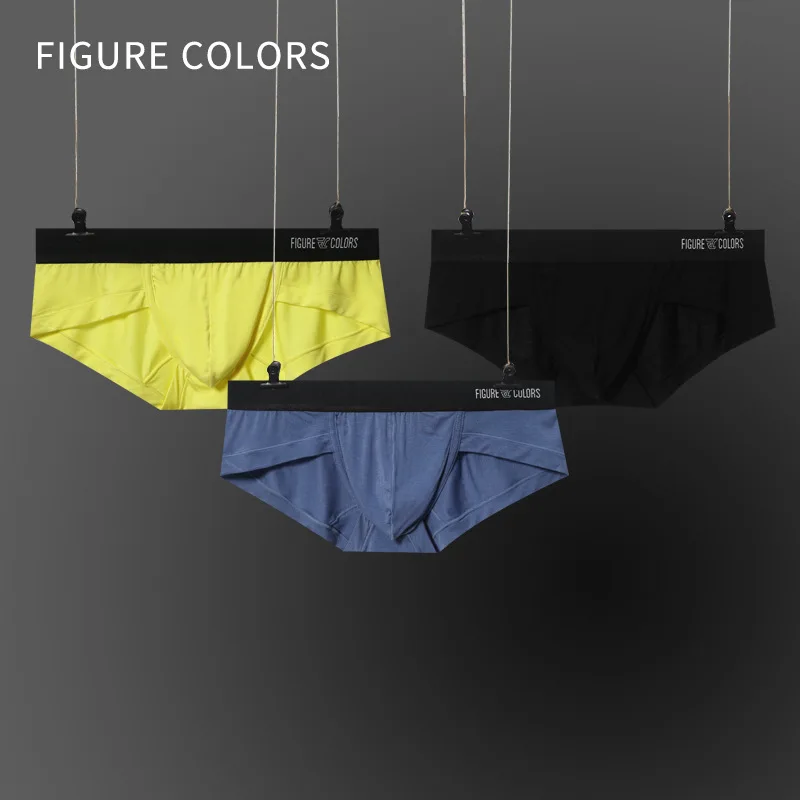 Modal Men's Triangle Briefs Summer Breathable Antibacterial Low Waisted Boys Bottoms Solid Colour Trousers