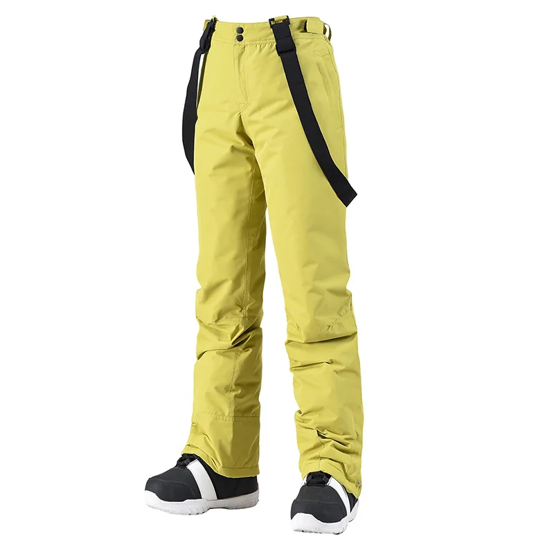 -30 ℃ Ski Strap Pants Waterproof warm thickened men and women lovers winter Single board double windproof Ski pants