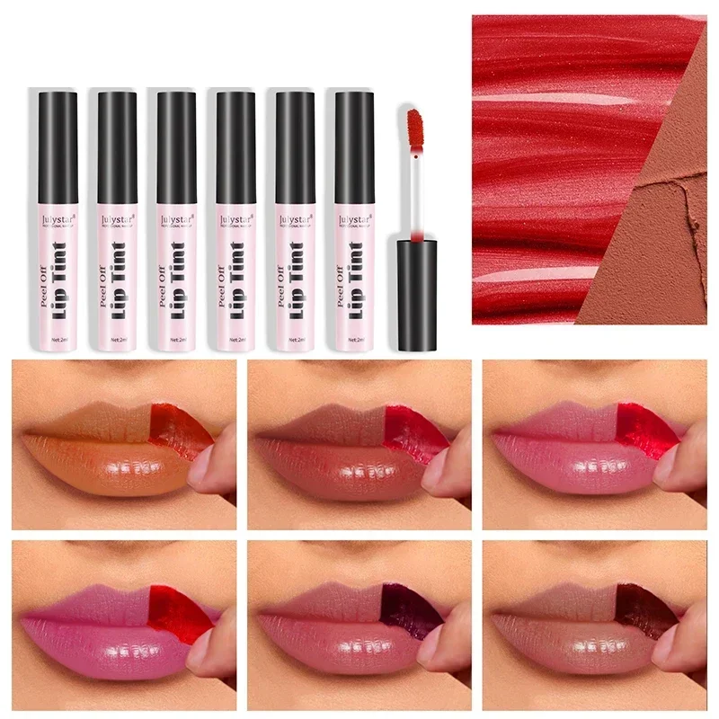 6 colori Peel Off Liquid Lipstick Waterproof long lasting LipGloss Mask Moisturizer Tear Pull Lip Lint trucco cosmetico Maquillage