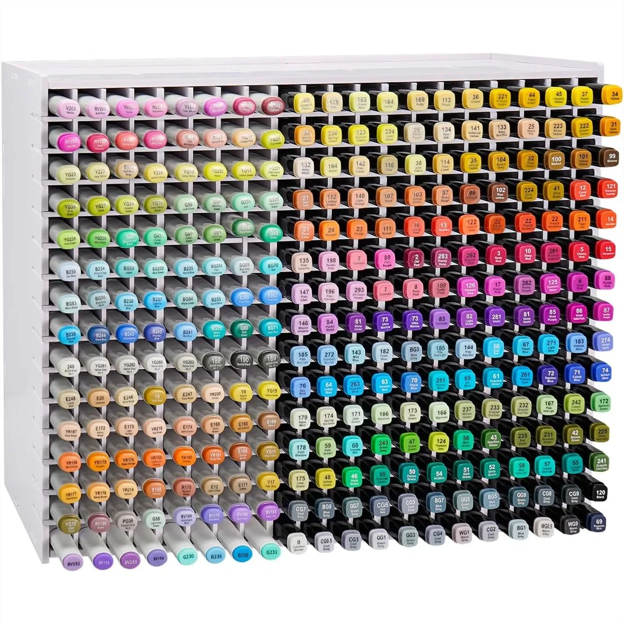 

Art Marker Storage Rack for 300 Markers, Adjustable Dividers, Space-Saving Desk Organizer