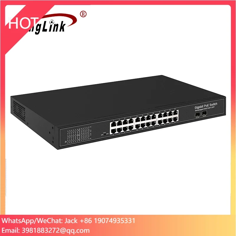 

Wanglink Unmanaged Switch 24 Port 10/100/1000Mbps PoE Rack Mount PoE Switch