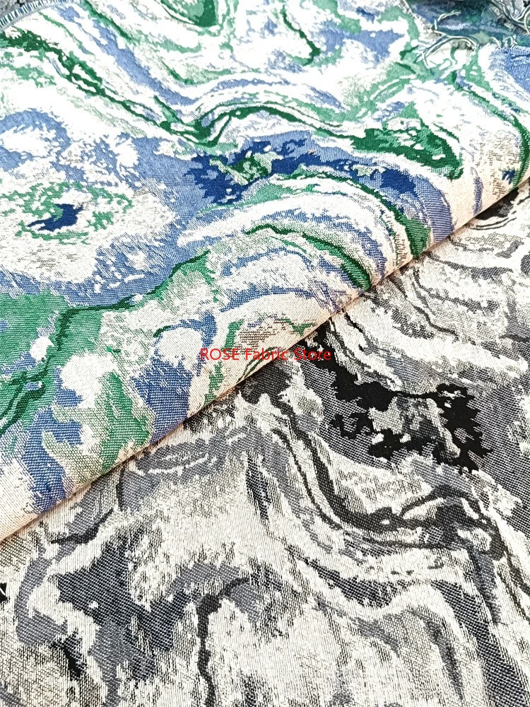 Tessuto spesso jacquard con motivo astratto retrò Per pantaloni, giacche, tovaglie, abbigliamento, tessuto fai da te