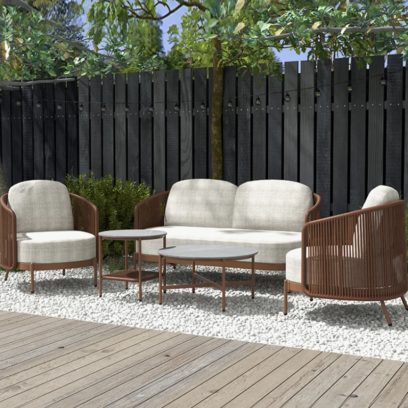 

Outdoor sofa courtyard combination waterproof and sunscreen leisure terrace courtyard tables and chairs outdoo