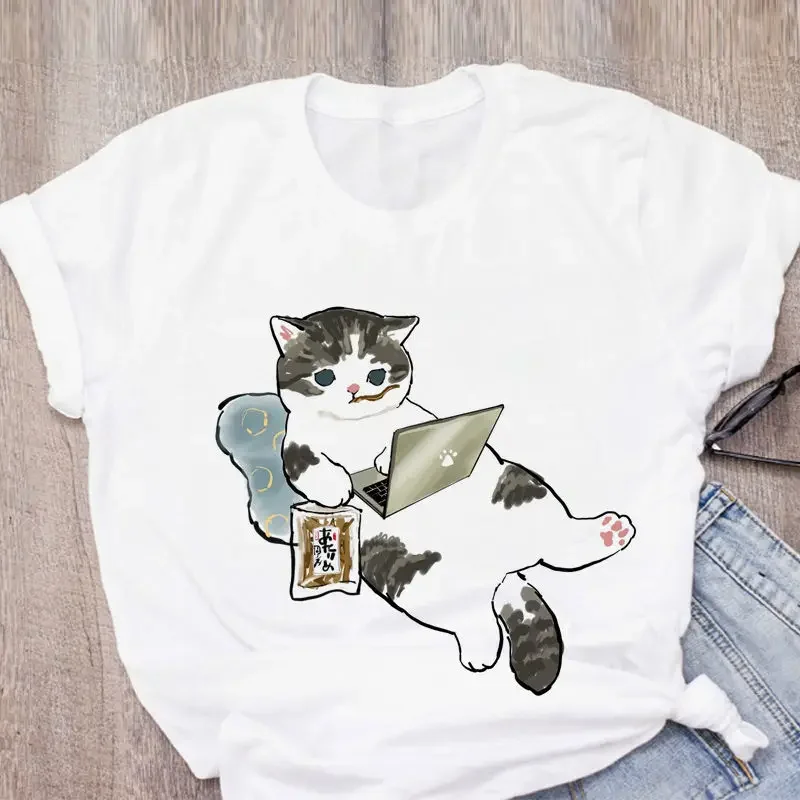 Camiseta de talla grande para mujer, ropa gráfica de manga corta, holgada e informal, suave y cómoda, transpirable, deportes al aire libre