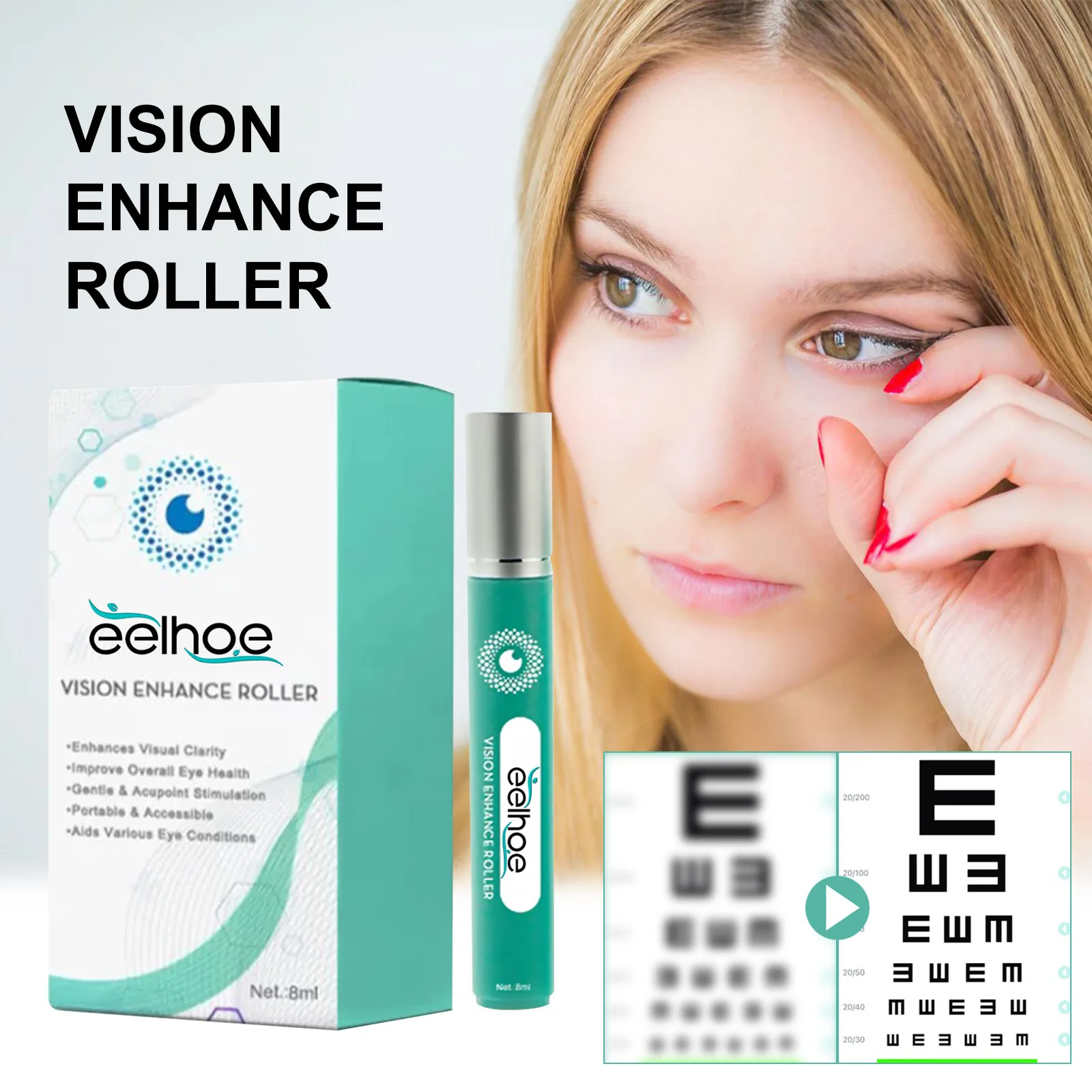 Vision Enhance Roller Promotes Clearer Eyesight Mild Relax Massage Reduce Discomfort Relieve Dryness Eye Fatigue Health Eye Care