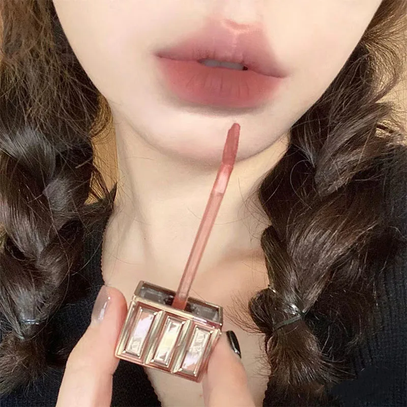 Chocolate Cloud Lip Gloss Matte Velvet Smooth Application Lip Glaze Mousse Braun Rot Flüssiger Lippenstift Make-up Lippentönung Kosmetik – Detail 2