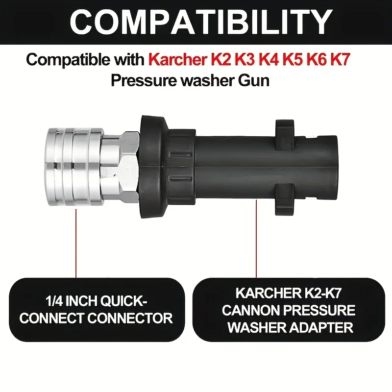 High-Pressure Washer Quick Connector - 1/4" Stainless Steel Adapter for Karcher/Lavor/Bosch image 3