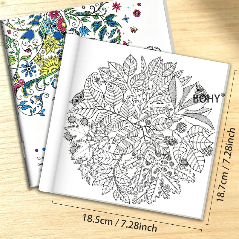 1 Adult Decompression Coloring Picture Book of Plant Mandala, 24 High-definition Pages, Peaceful Entertainment Before Bedtime