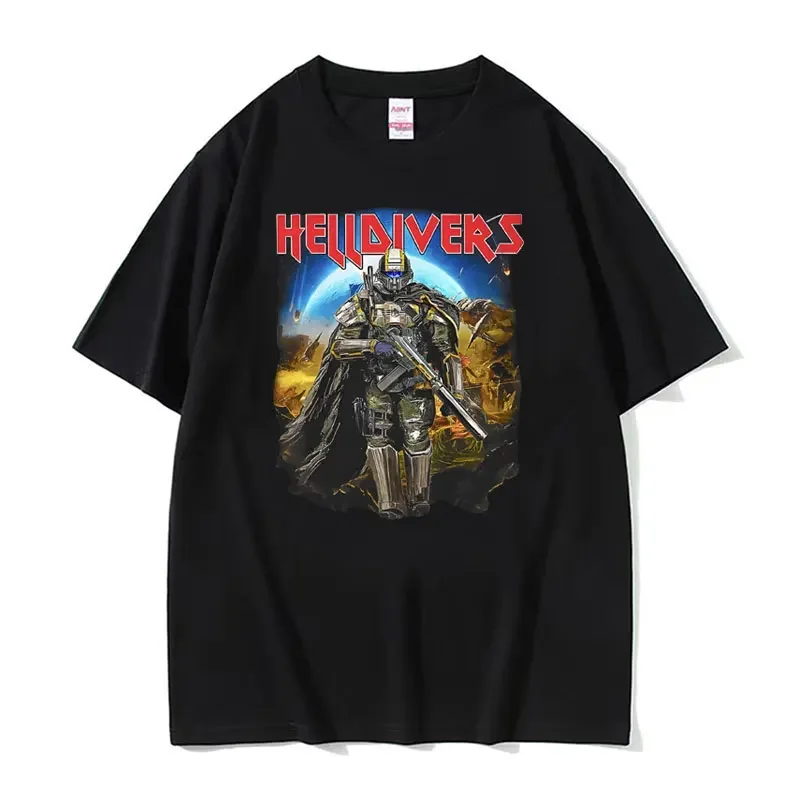 Limited Helldivers Skull Classic T-shirt Men Women Fashion Cool Clothing Tee Shirt Male 100% Cotton Oversized T Shirt Streetwear