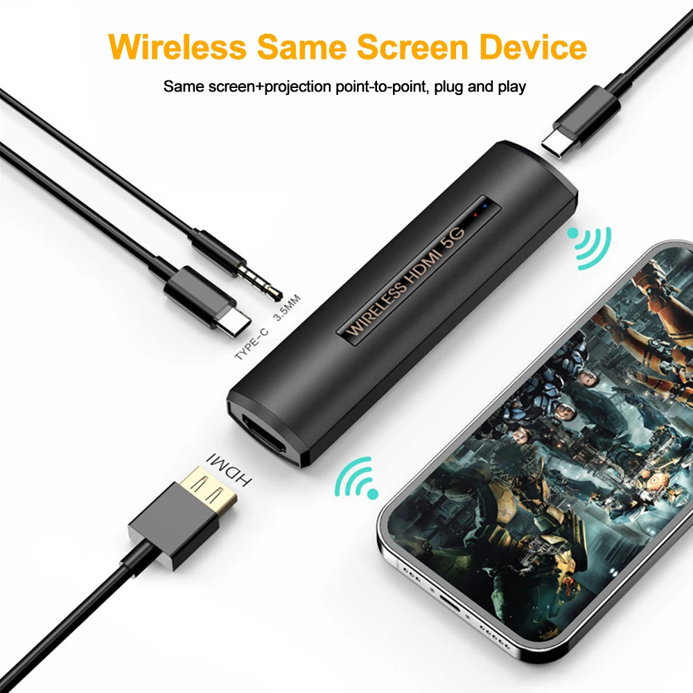 4K 60Hz TV Stick Display Screen Mirror HDMI-compatible Dongle 5G WIFI Receiver for IOS Phone Android Mirascreen Phone Projector