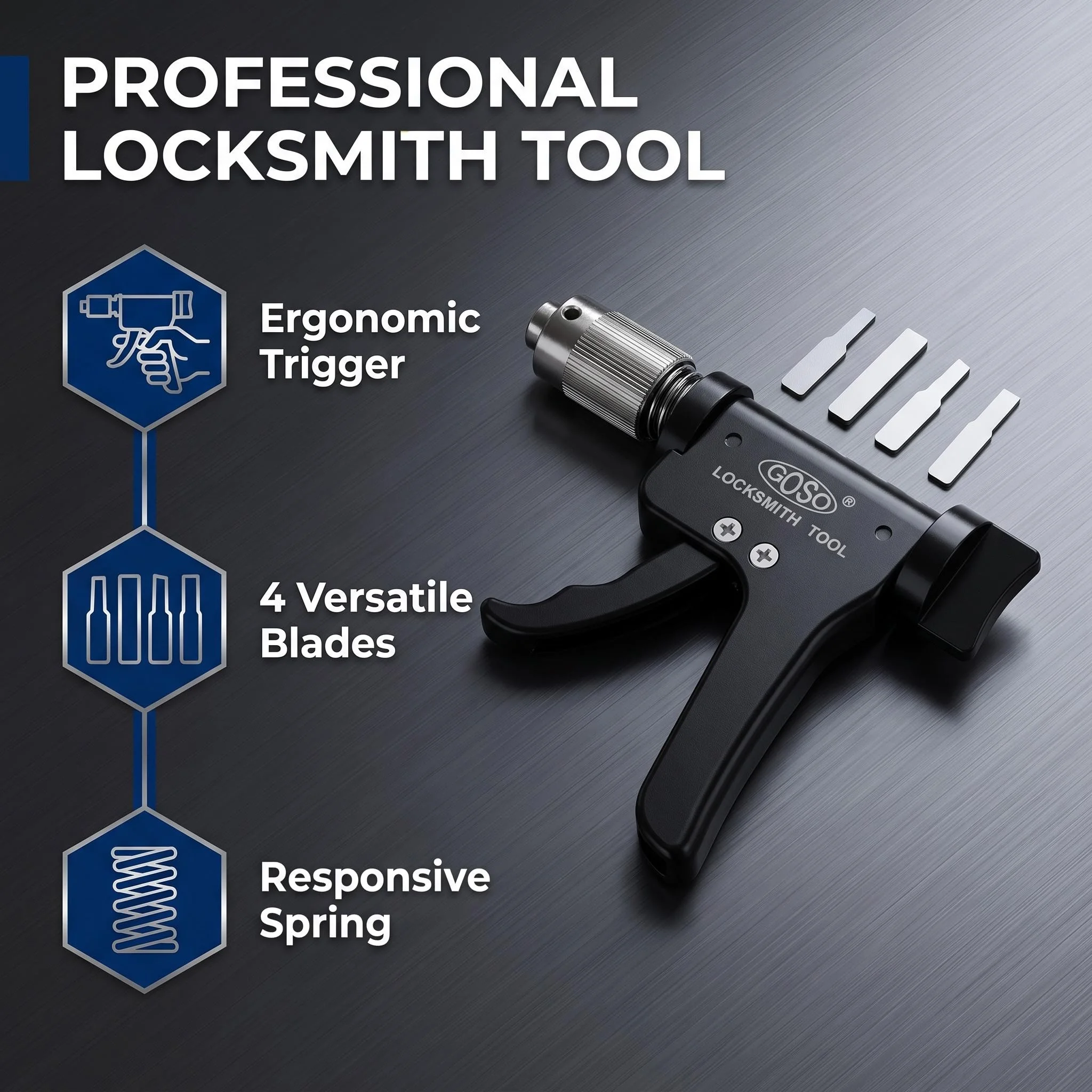 KLOM GOSO Original High Quality New Lock Plug Spinner Quick Gun Turning Tools Professional Civil Door Lock Replacement Locksmith