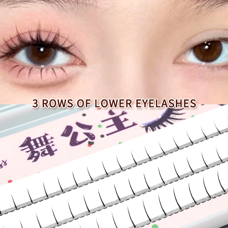 DINGSE 3 Reihen unter Wimpern, 5/6/7 mm, untere Wimpern, natürliche untere Wimpern, individuelles professionelles Make-up, falsche Wimpernverlängerung – Detail 4