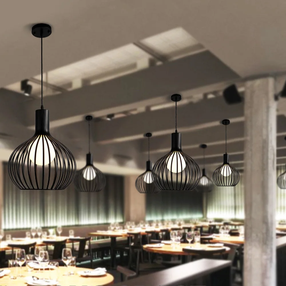 الثريا غرفة الطعام الثريا أباجورة مطعم مصباح الذهب الأسود الثريا الصناعية Win D الشمال مصباح بسيط Bedroo