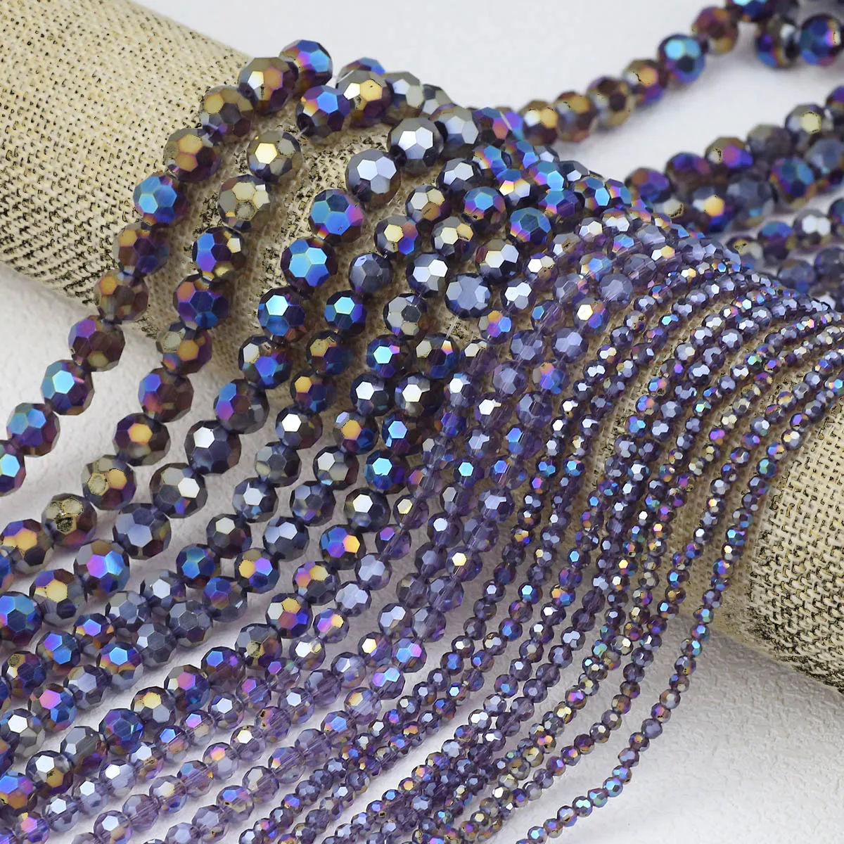 20-200pcs Ball Faceted Shape Austrian Crystal Bead Violet Color Round Loose Bead 3-10mm Jewelry Making Bracelets DIY Accessories