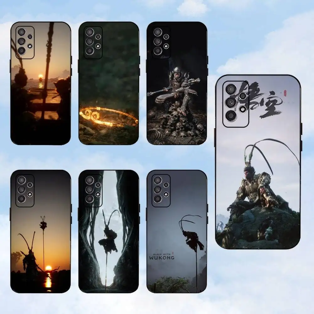 

Game B-Black Myth W-Wukong Phone Case For Samsung S25,S24,S23,S22,S21,S20,S10,Ultra,Plus,Lite,FE,Soft Silicone Black Cover