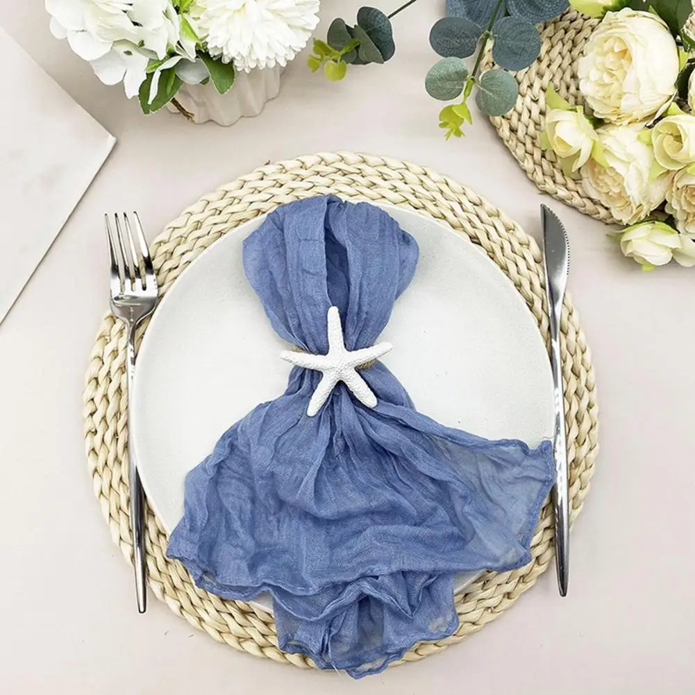 Coastal Napkin Ring Starfish Napkin Rings for Ocean Theme Weddings Dinners Banquets Set of 6 Nautical Party Decoration for Table