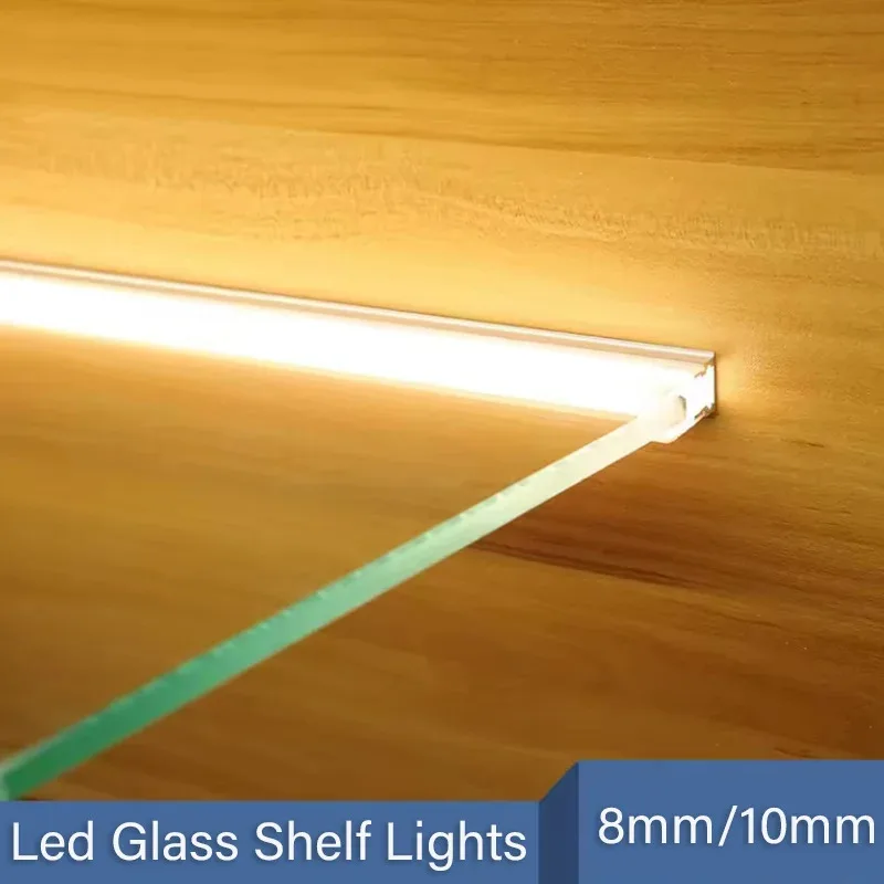 

Recessed Aluminum Profile For 8mm 10mm Glass Cabinet Aluminum Led Profile Room Kitchen Bookshelf Bar Strip Lights