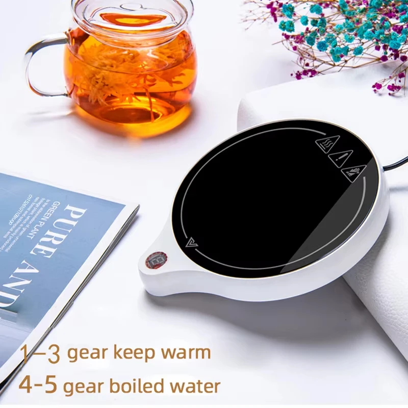 110V/220V Cup Heater Mug Warmer 5 Gear Temperature Cup 100°C Hot Tea Makers Warmer Coaster  Heaters Coffee Milk Tea Heating Pad