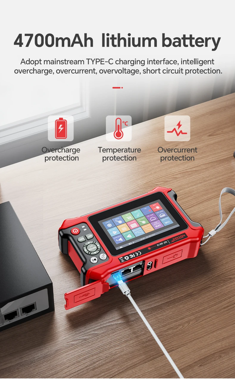 NF-9816 OTDR1310/1550nm Glasfaser 10G Dual OPM Multi-in-1 Optisches Zeitbereichsreflektometer mit OPM OLS VFL Map 6 Verkauft – Detail 16