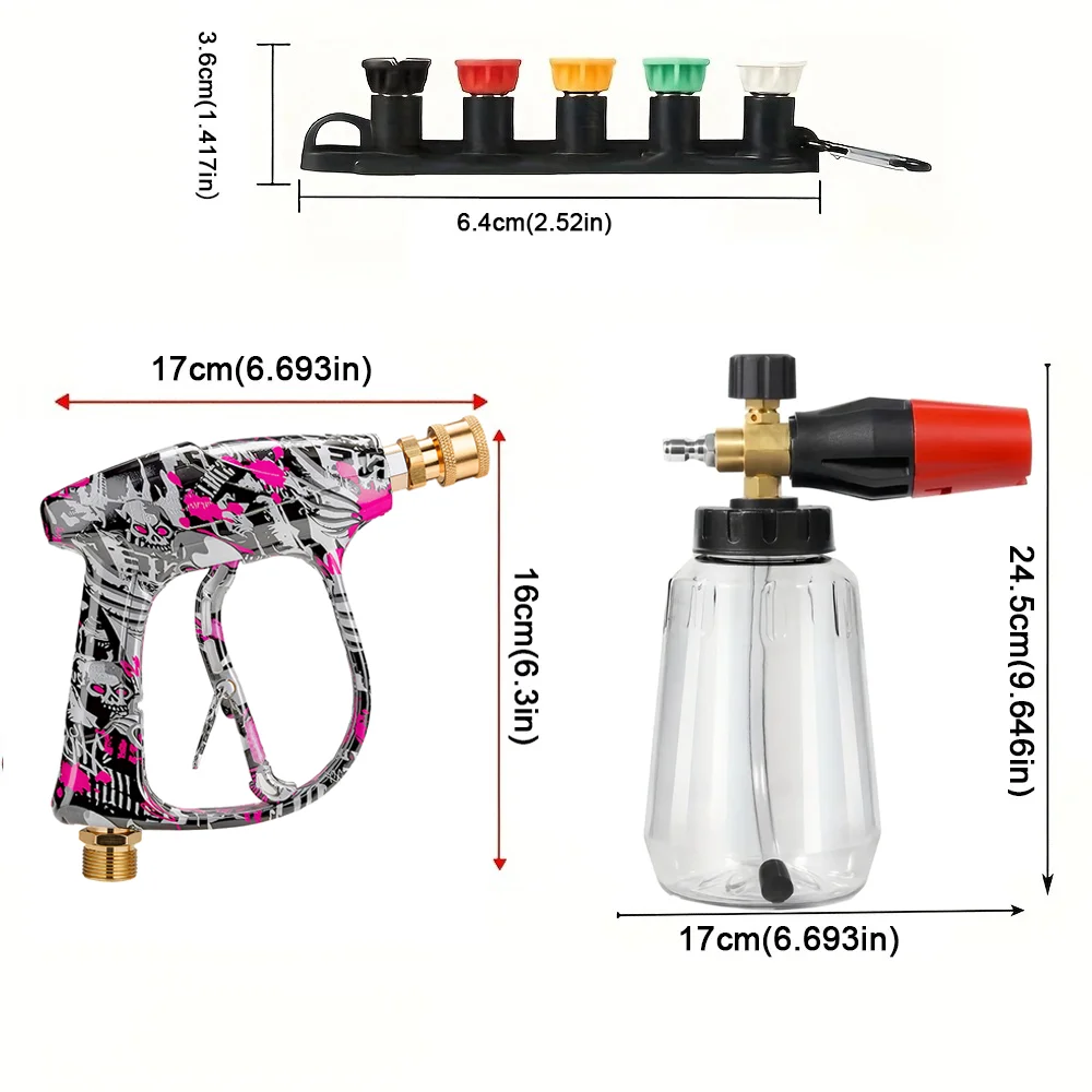 Pressure Washer Nozzles & Hose Connector, Water Gun for Car Cleaning Compatible with Karcher Nilfisk Bosch