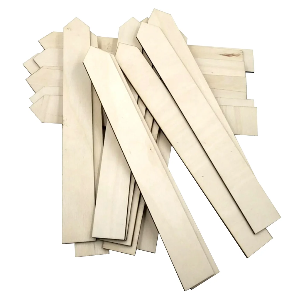 

50PC Wooden Garden Labels Handicrafts Green Decorative Wood Stick Large Plant Labels House Garden Stake Tags for Field or Contai