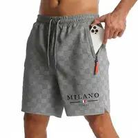 New Summer Men Zipper Pocket Sweatpants Casual Shorts Men's Beach Shorts Basketball Short Trousers Print Label Sportswear Men 6