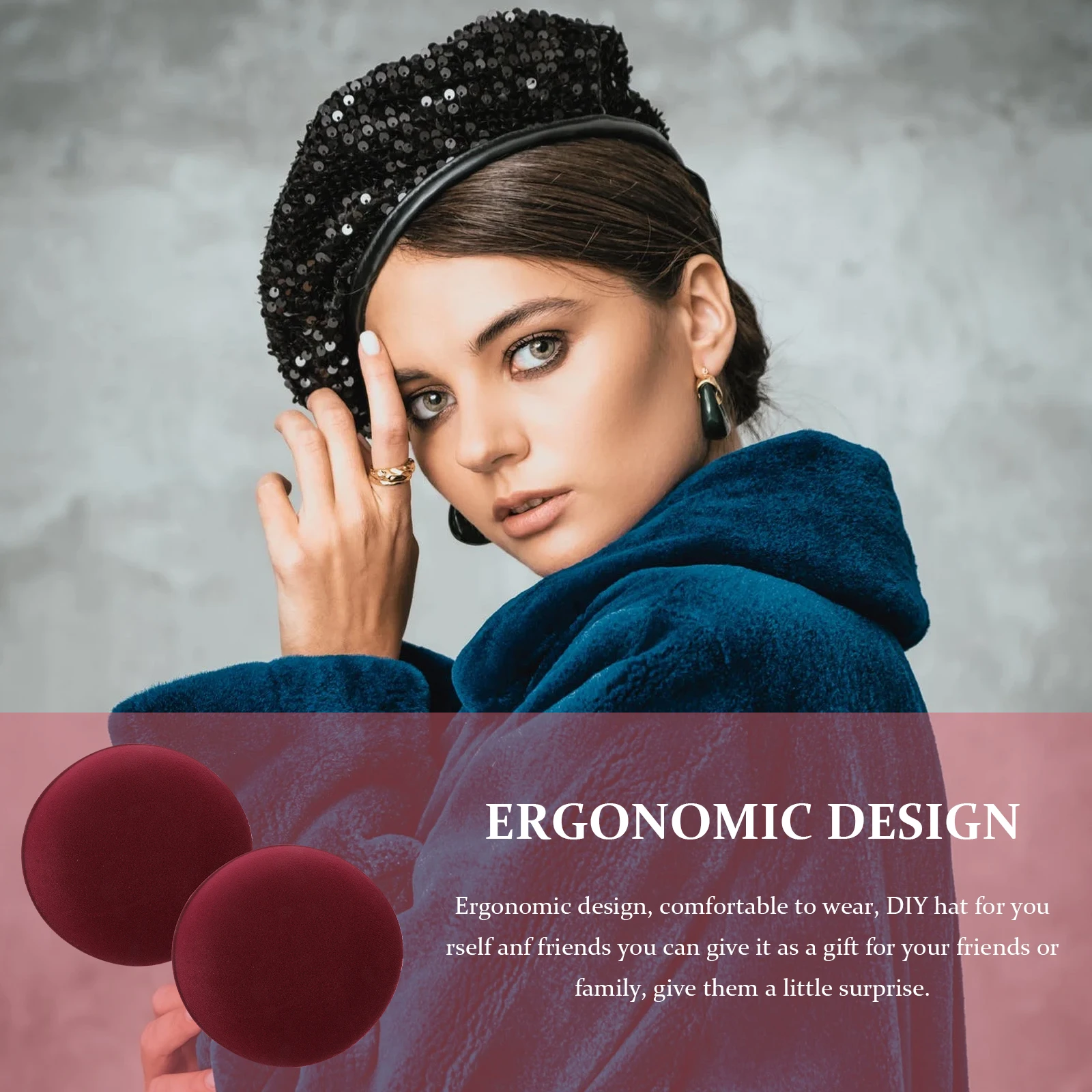 

2 Pcs Hat Hair Accessories Girl Making Supplies Round Base Millinery Cocktail Easy to Make Hats Fascinator Eva Headdress