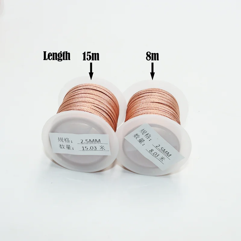 Bande de maille tressée à dessouder de 8/15M de long, fil de cuivre, Point de soudage, mèche à souder, retrait de l'outil de réparation de circuits imprimés PCB