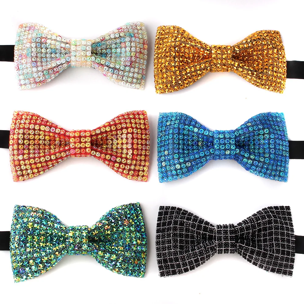 New Rhinestone Bow Ties Party Banquet Bow tie Men's Pre-tied for Wedding Bow Ties