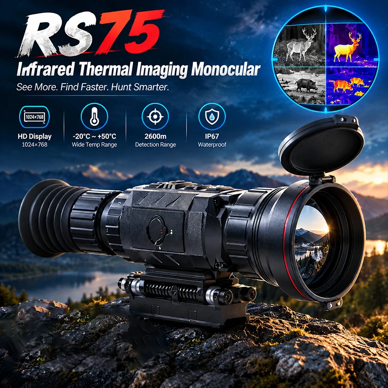 Thermal Monocular Laser Rangefinder - LONGOT RS75 Professional 75mm Lens Thermal