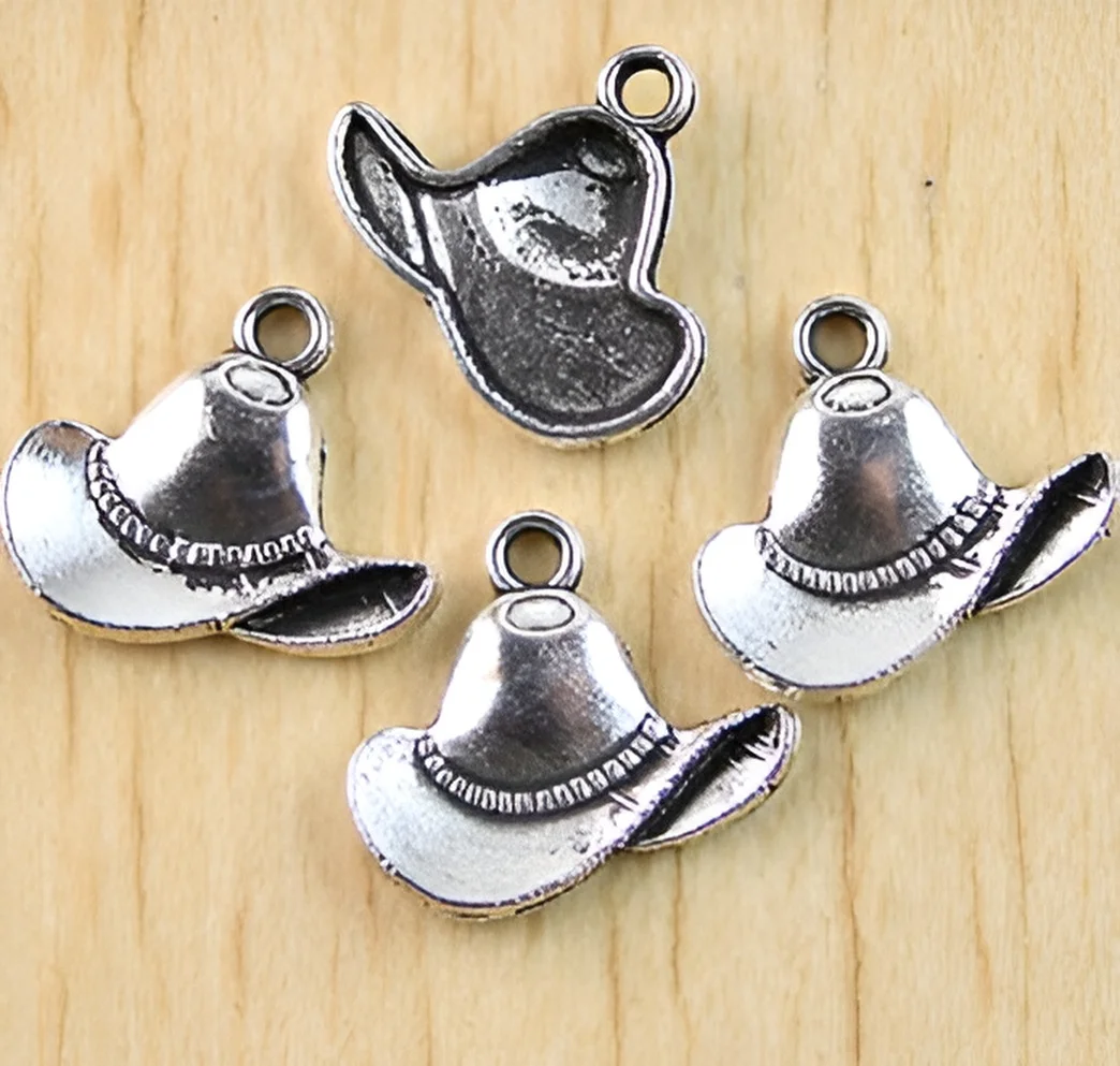 

35pcs 15*16mm Alloy matel tibetan silver hat pendants HWH0877