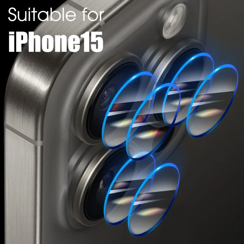 1/5Sets Rear Camera Tempered Glass Lens Protector for iPhone 15 Pro/iPhone 15 Pro Max Case-friendly Camera Lens Tempered Glass
