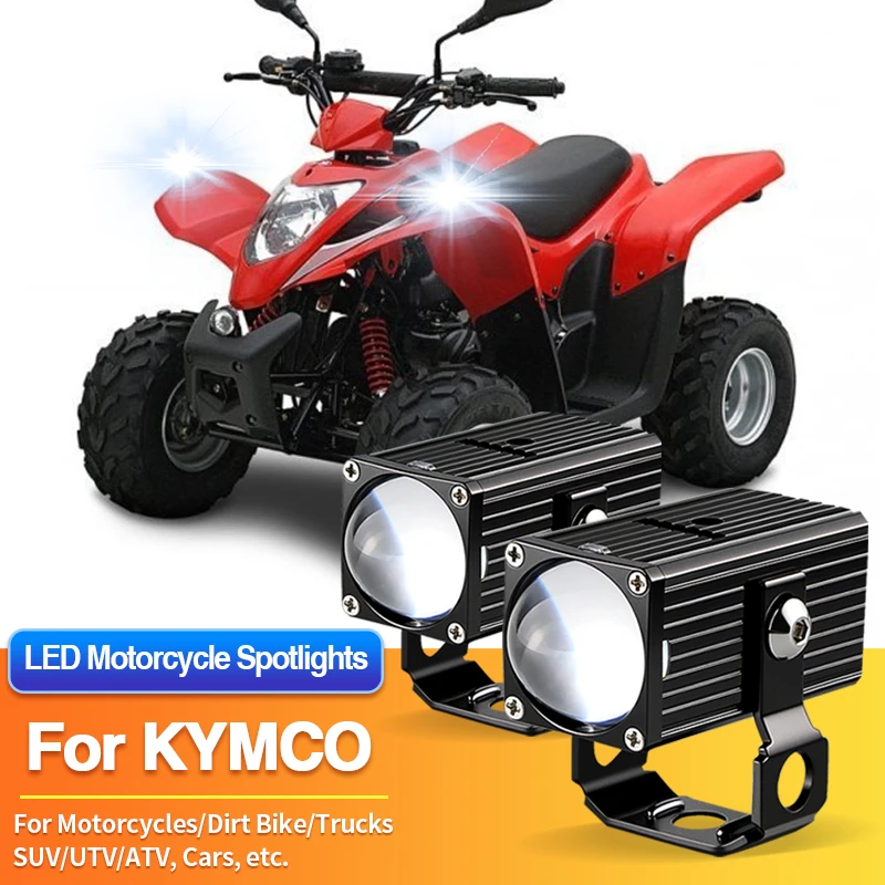 1/2PCS LED Universal Motorcycles Headlights White Fog Light UTV ATV for KYMCO AK 550/Agility 125/K-Pipe 125/Like 150i ABS