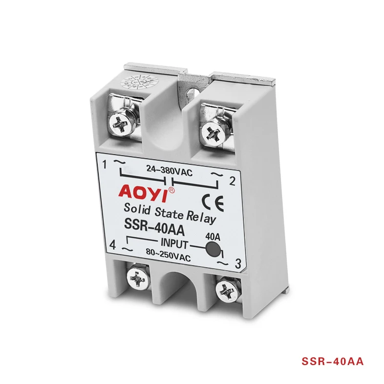 5 قطعة AOYI مرحلة واحدة التتابع SSR-40AA 40A 220VAC مرحل الحالة الصلبة ل PID متحكم في درجة الحرارة للأغراض العامة