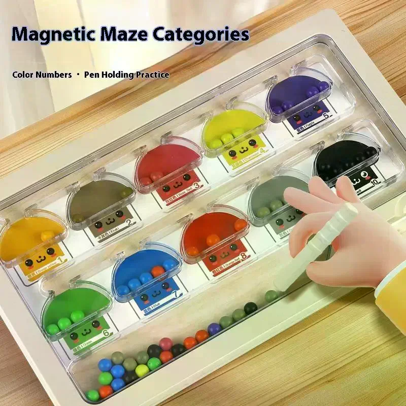 1 set di colori abbinati giocattolo Montessori plastica magnetica colore e numero labirinto apprendimento giocattoli educativi regali per bambini